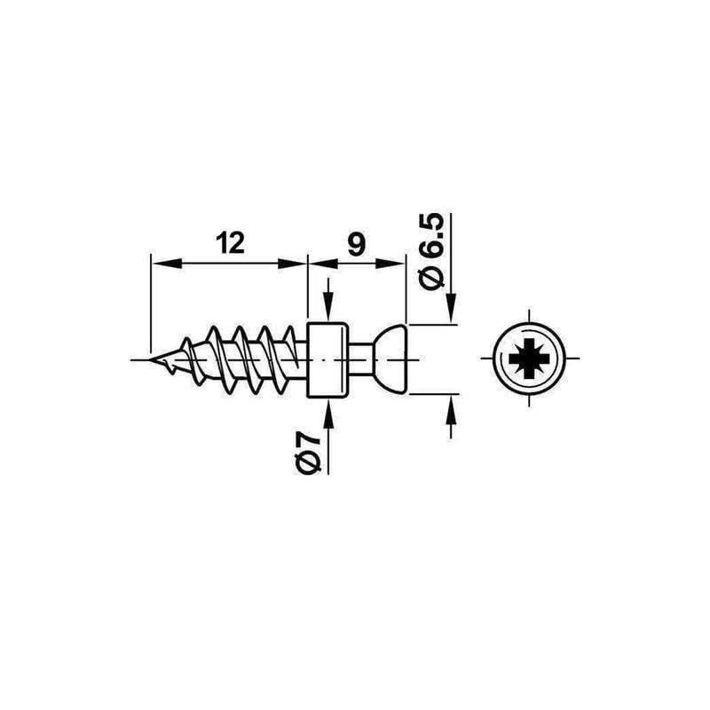 Винт мебельный Metalvis RAFIX 5х12 цинк белый резьба L12 потайная PZ2 1 шт. (3M0003M05711505020) - фото 2