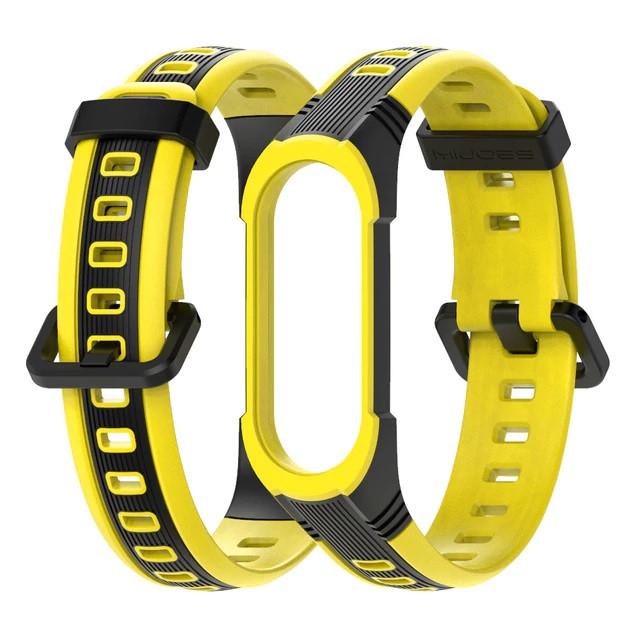 Ремешок для фитнес-браслета Xiaomi Mi Band 5/6/7 Sport 2 Желтый/Черный (1374321570) Ремешок для фитнес-браслета Xiaomi Mi Band 5/6/7 Sport 2 Желтый/Черный (1374321570)