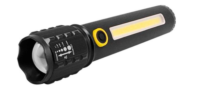 Фонарь светодиодный с боковым COB USB аккумуляторный с Zoom в пластиковом кейсе (8dd67281)