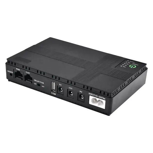 ИБП для роутера оптики и видеокамеры 5V/9V/12V UPS DC1018P 10400 mAh 18W 160х102х32 мм с защитой от нагрузки (opt-102282)