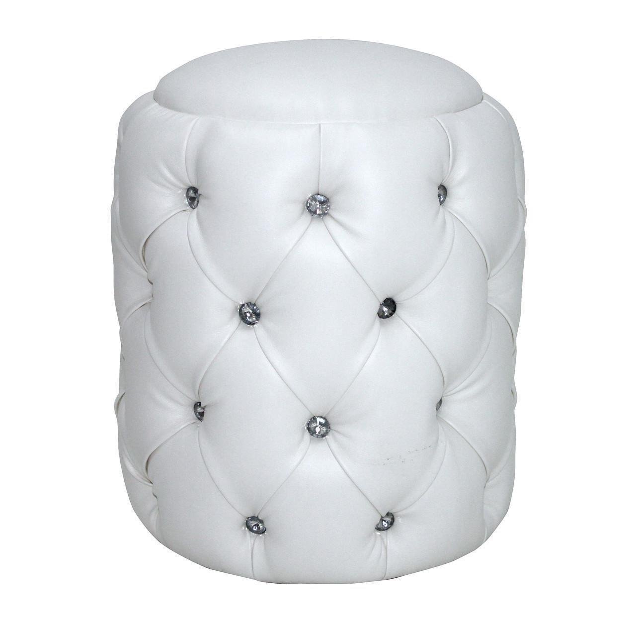 Пуф MeBelle Bosko велюр 40x40x50 см Белый (0167)