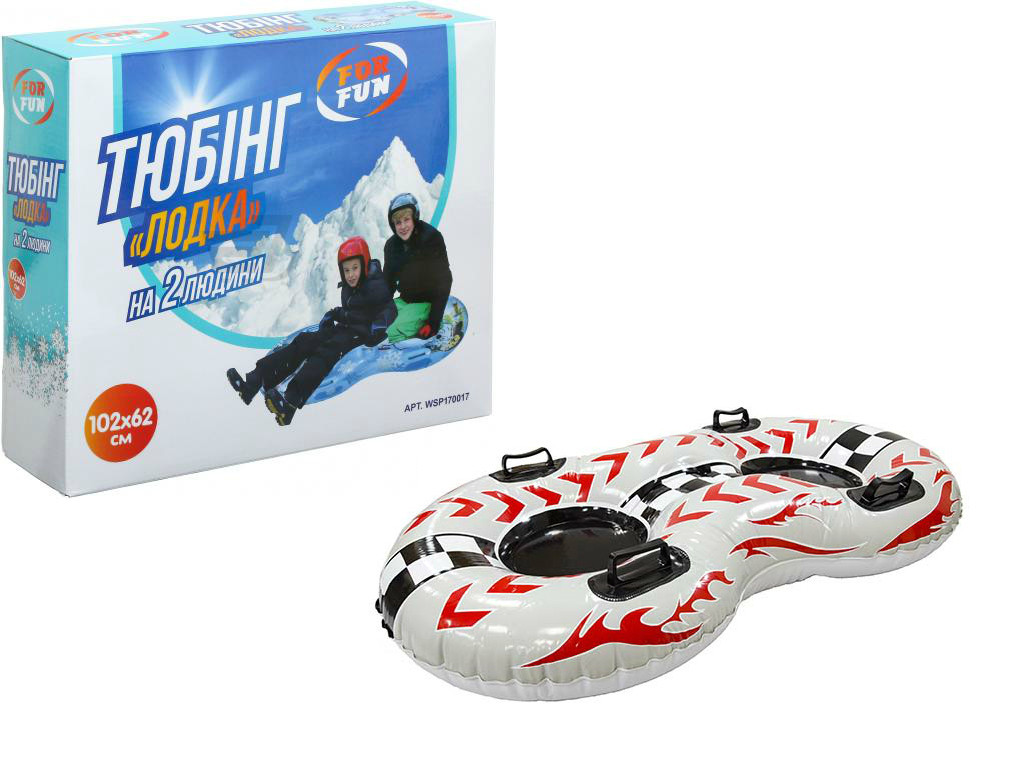 Cанки надувні For Fun тюбинг на 2 людини 102х62 см - фото 3 Cанки надувні For Fun тюбинг на 2 людини 102х62 см - фото 3