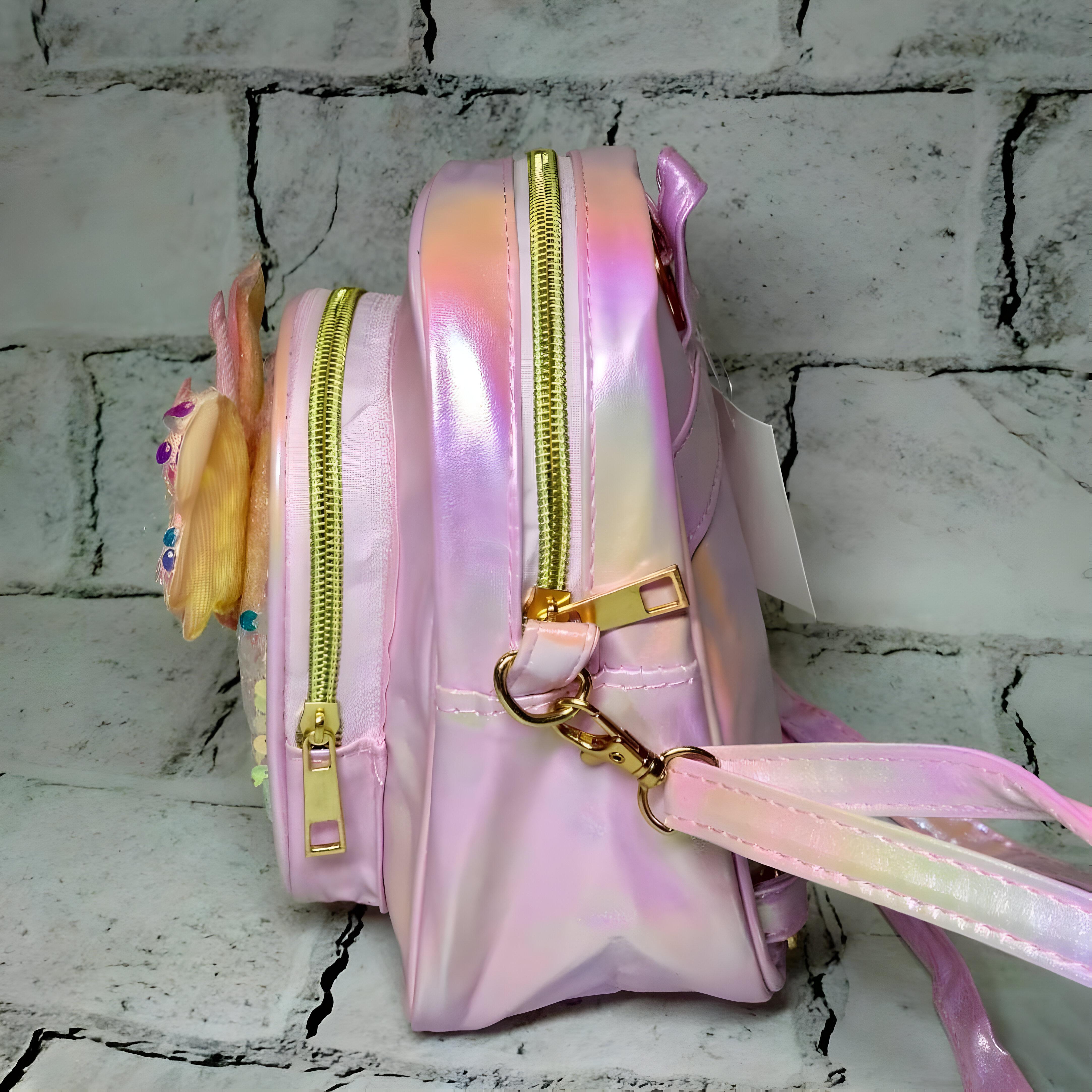 Детский рюкзак с пайетками Розовый (24-485) - фото 3 Детский рюкзак с пайетками Розовый (24-485) - фото 3