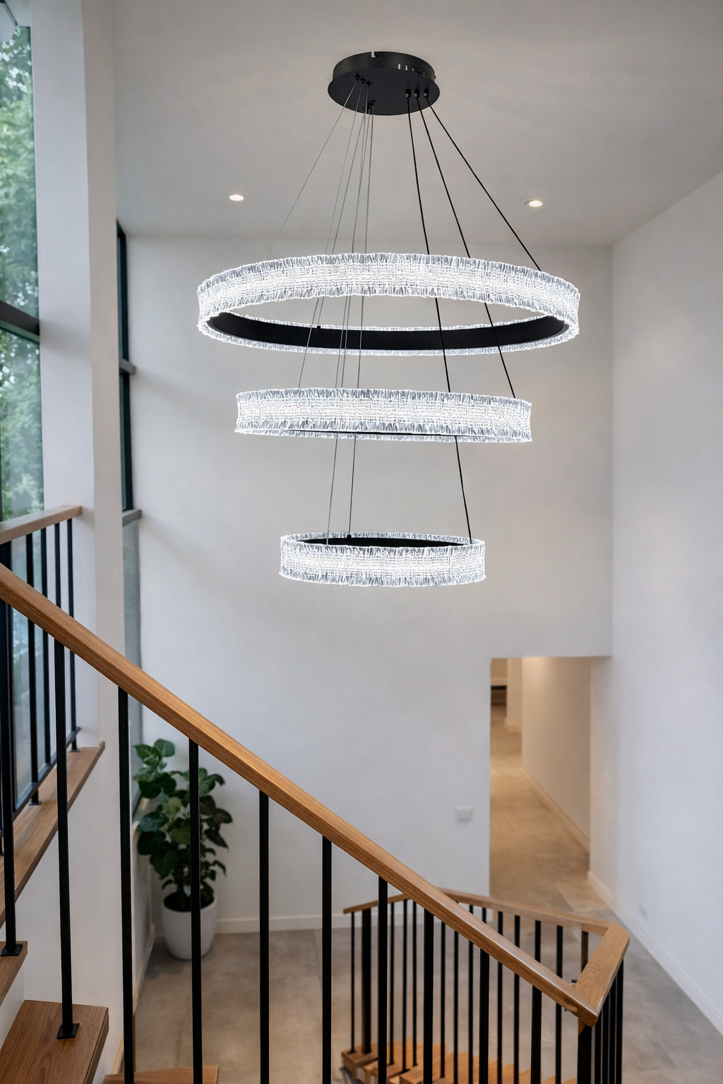 Люстра Zentara Light LED 3 режима 104W (20318/80+60+40BK)