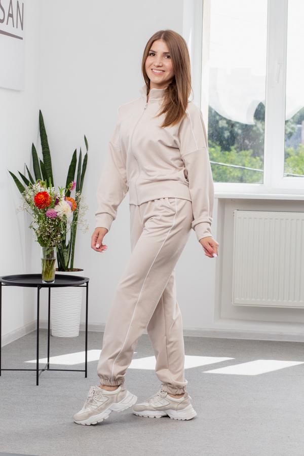 Спортивный костюм женский AKSAN двойка M Кремовый (25.2611_creamy_44(M)) - фото 2 Спортивный костюм женский AKSAN двойка M Кремовый (25.2611_creamy_44(M)) - фото 2