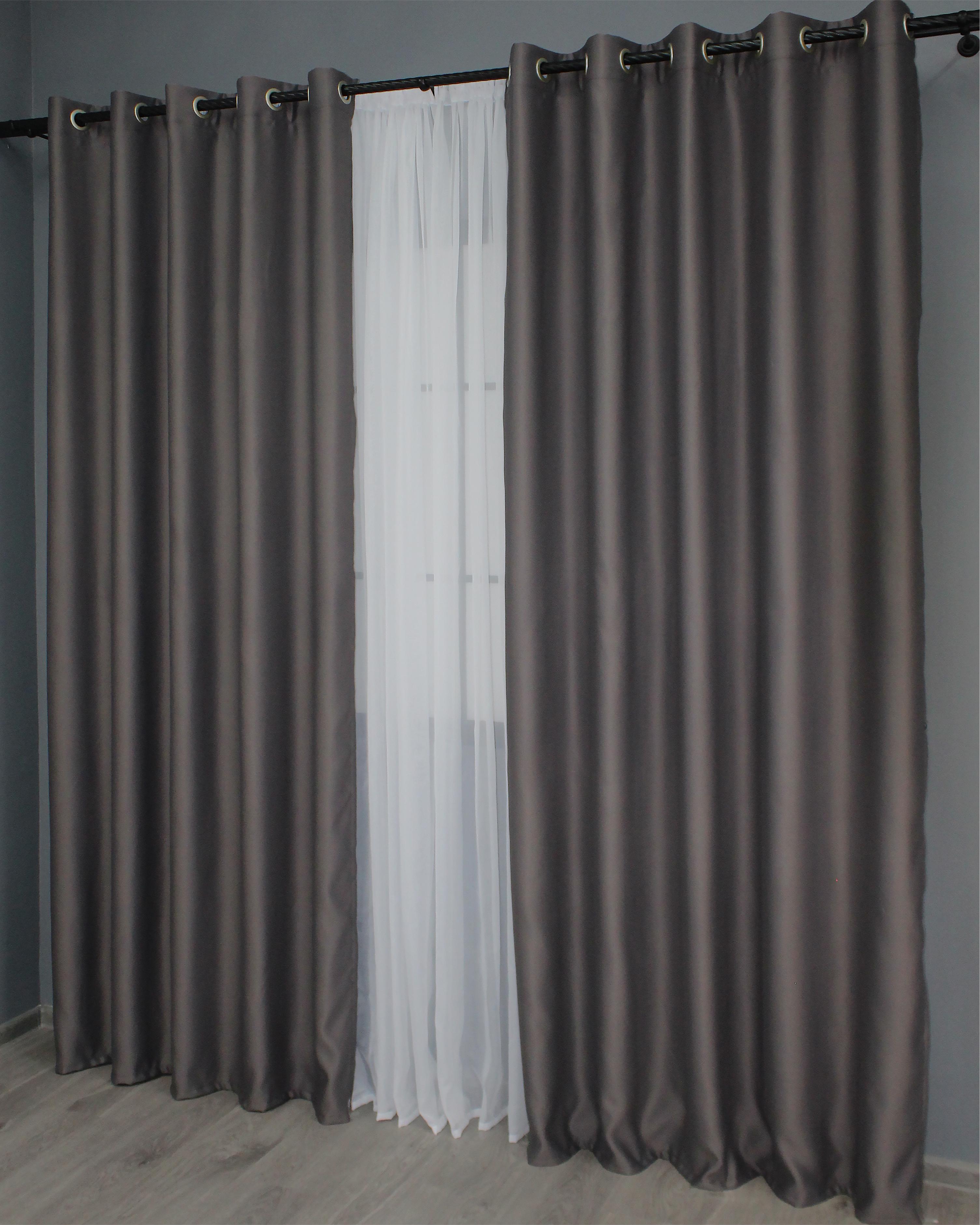 Комплект штор на люверсах VR-Textil Fusion Dimout № 833ш 150х250 см 2 шт. Темное какао (37-0031) - фото 4 Комплект штор на люверсах VR-Textil Fusion Dimout № 833ш 150х250 см 2 шт. Темное какао (37-0031) - фото 4