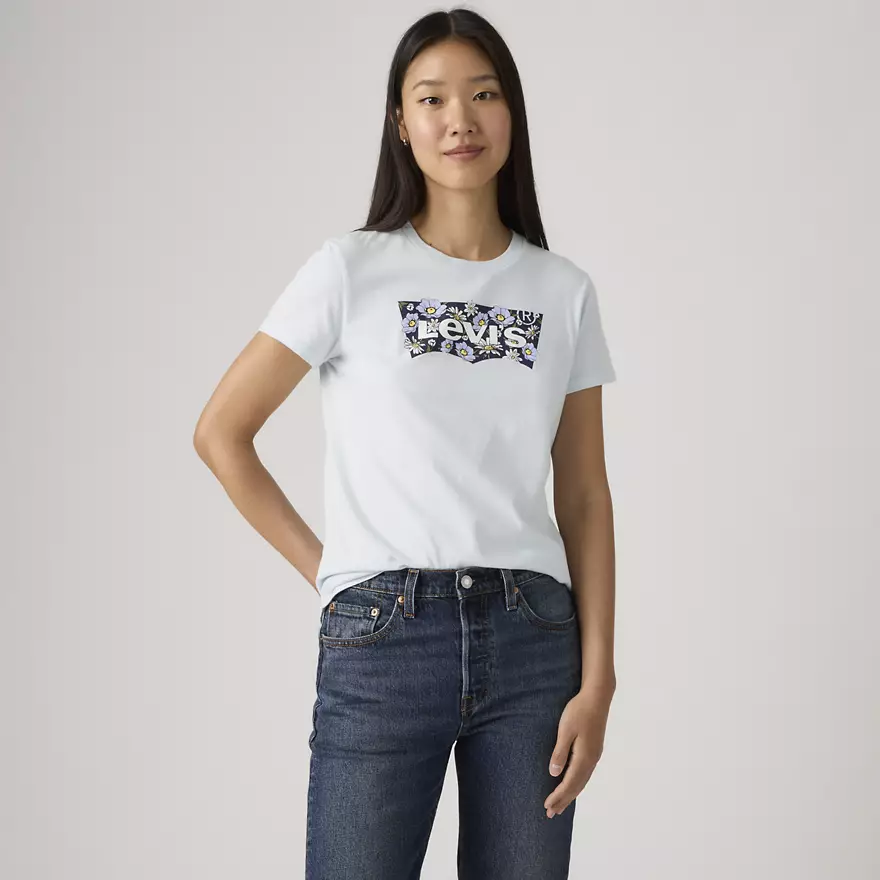 Футболка женская Levi's Logo Perfect Tee Shirt XS Голубой (199105689637)