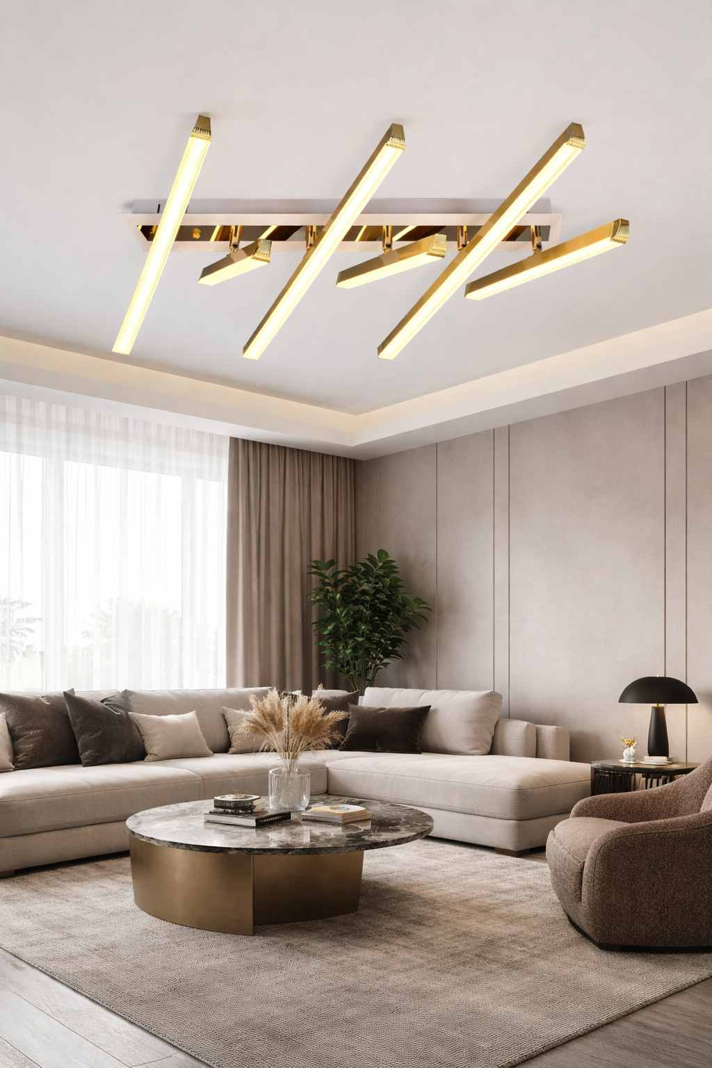 Люстра ZigZag Lux LED 3 режима 77W (20303/6GD)