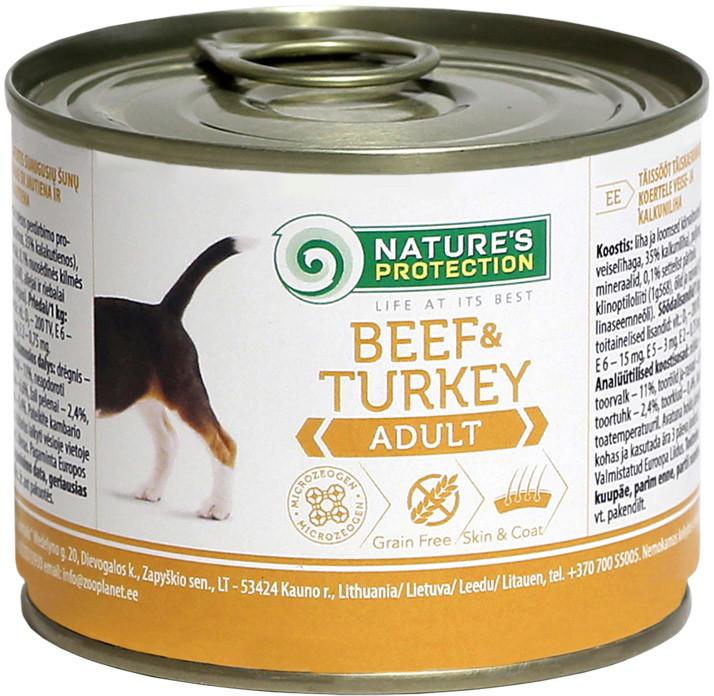 Корм влажный для собак Nature's Protection Beef&Turkey 200 г (4771317245236)