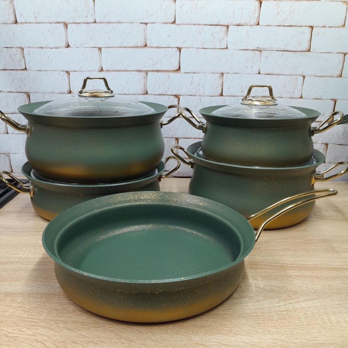 Набор посуды OMS Collection 3045-IND 9 предметов Green (2092183473) Набор посуды OMS Collection 3045-IND 9 предметов Green (2092183473)