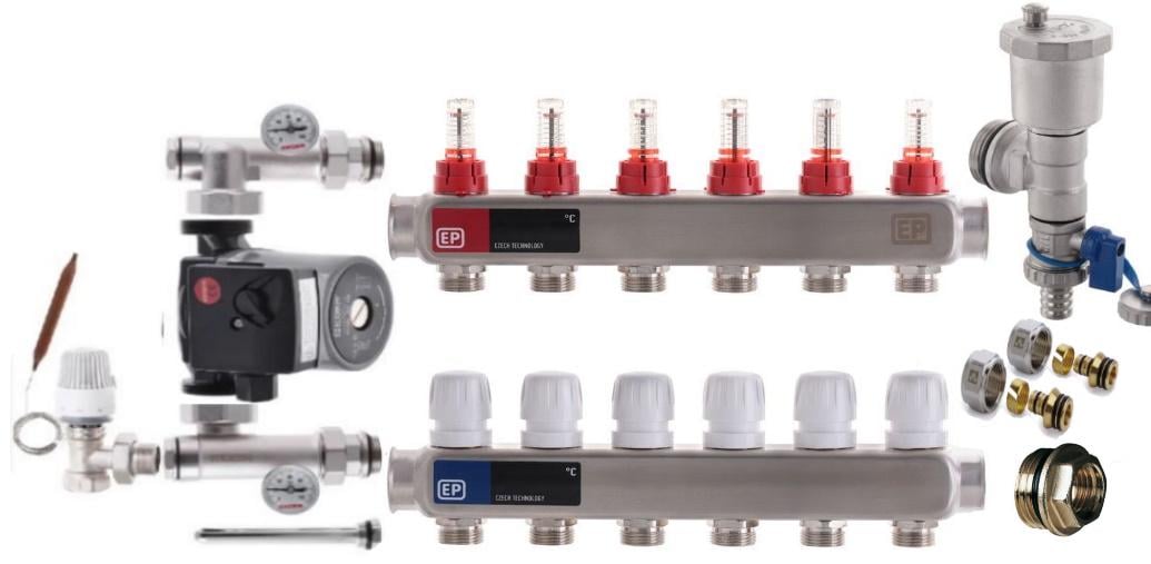 Коллектор для теплого пола Europroduct 6 контуров комплект угловой (EP4982K) Коллектор для теплого пола Europroduct 6 контуров комплект угловой (EP4982K)