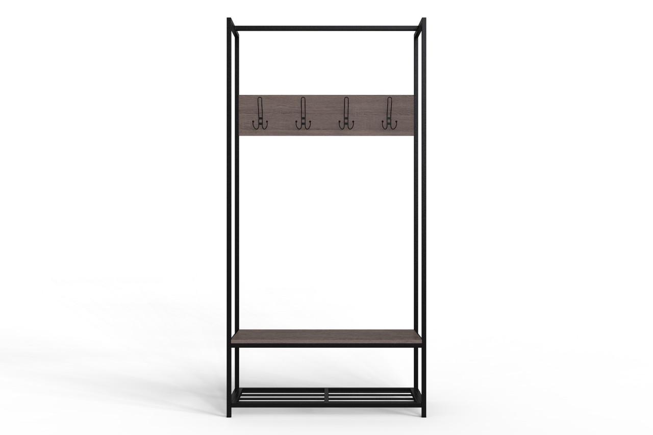 Вішалка модульна підлогова Ferrum-decor Треліс 13 ДСП 16 мм 180x90x38 см Чорний/Дуб Сонома Трюфель (FRD-104329)