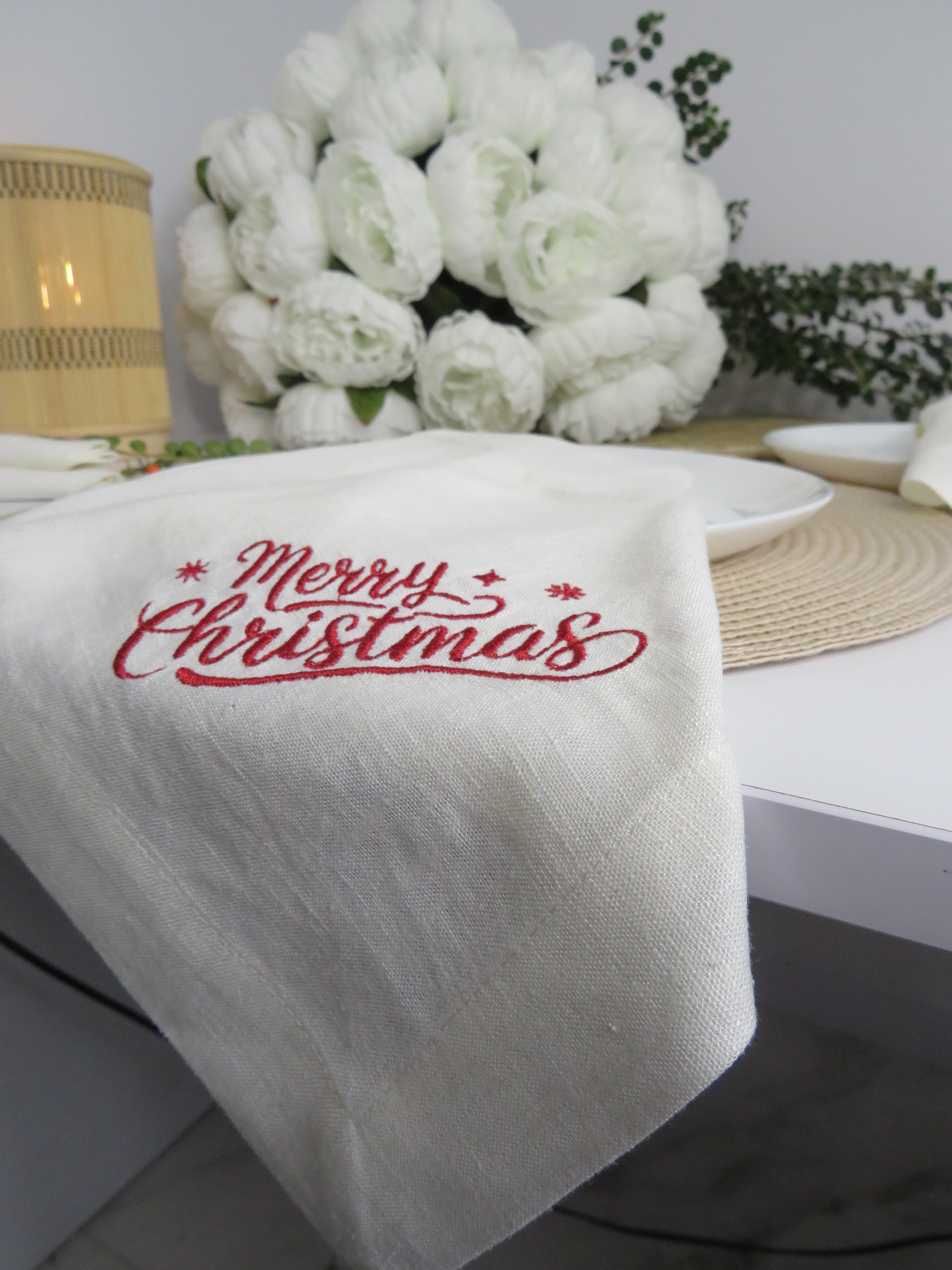 Салфетка с вышивкой Merry Christmas 6 шт. Белый (30100482) - фото 3 Салфетка с вышивкой Merry Christmas 6 шт. Белый (30100482) - фото 3