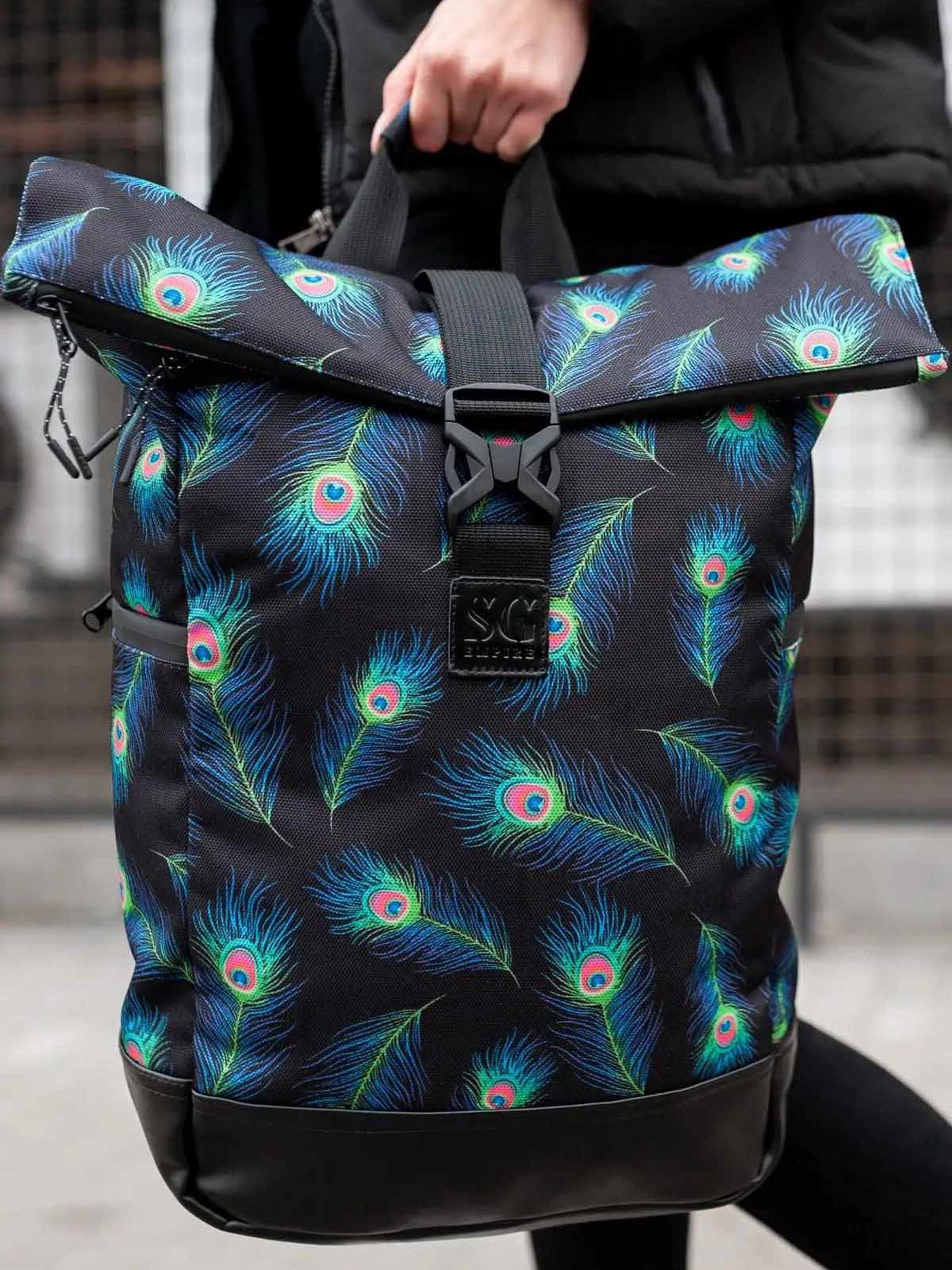 Рюкзак-ролтоп Travel bag Feathers Черный (RKTB04085)