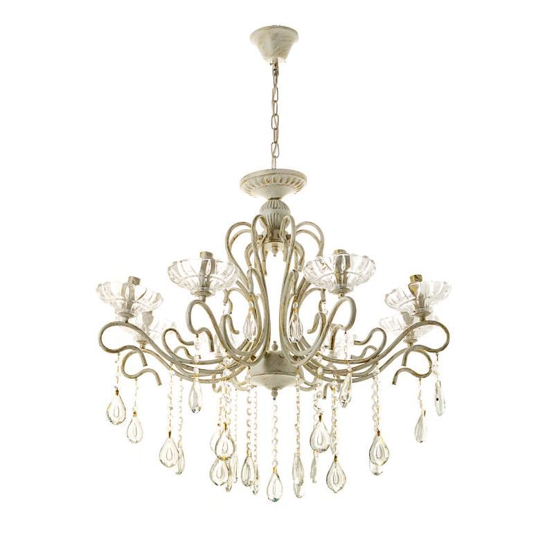 Люстра подвесная Light House ES-15890/8 на восемь ламп Свечи Белая