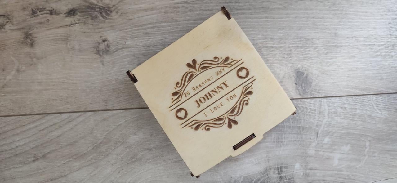 Пазл деревянный 20 причин почему Я люблю тебя в деревянной коробочке (KG-4841)