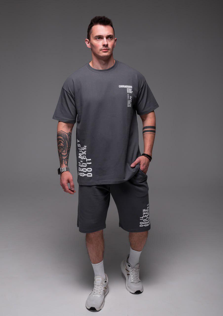 Прогулочный костюм мужской Must Believe оверсайз M Графитовый (2385) - фото 6