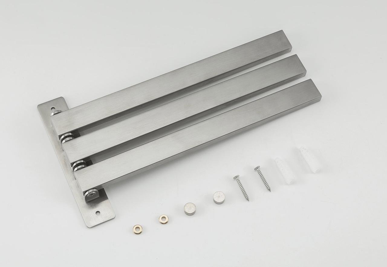 Полотенцедержатель Frap F30413 поворотный 3-й нержавеющая сталь 278 мм - фото 2 Полотенцедержатель Frap F30413 поворотный 3-й нержавеющая сталь 278 мм - фото 2