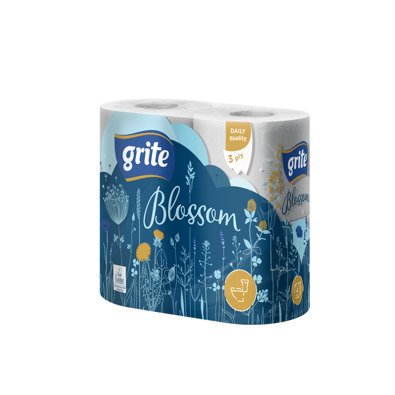 Туалетная бумага GRITE Blossom 17,40 м 3 слоя 4 рул./уп. (3TBLOS1304_2016)