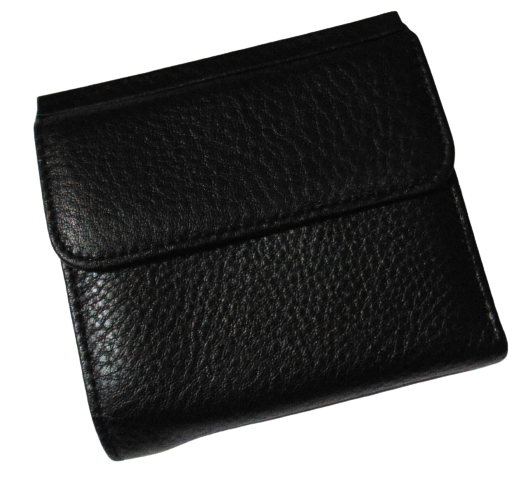 Кошелек из натуральной кожи на магните Genuine 4459 Черный (1735550583)