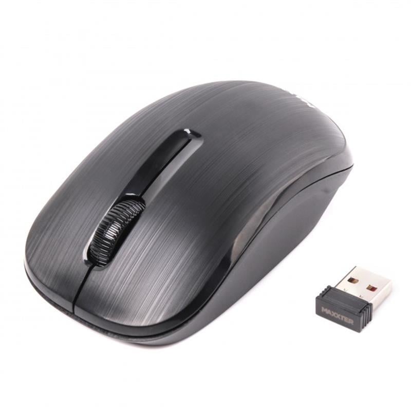 Компьютерная мышка беспроводная Maxxter MR-333 оптический сенсор 1200 dpi эргономичная Черный (629378)