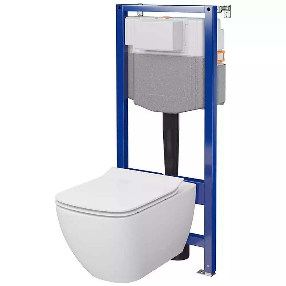 Комплект Cersanit C26 инсталляция Aqua 50 QF механическая с подвесным унитазом Virgo Cleanon и туалетным сиденьем с плавным закрыванием (34857390)