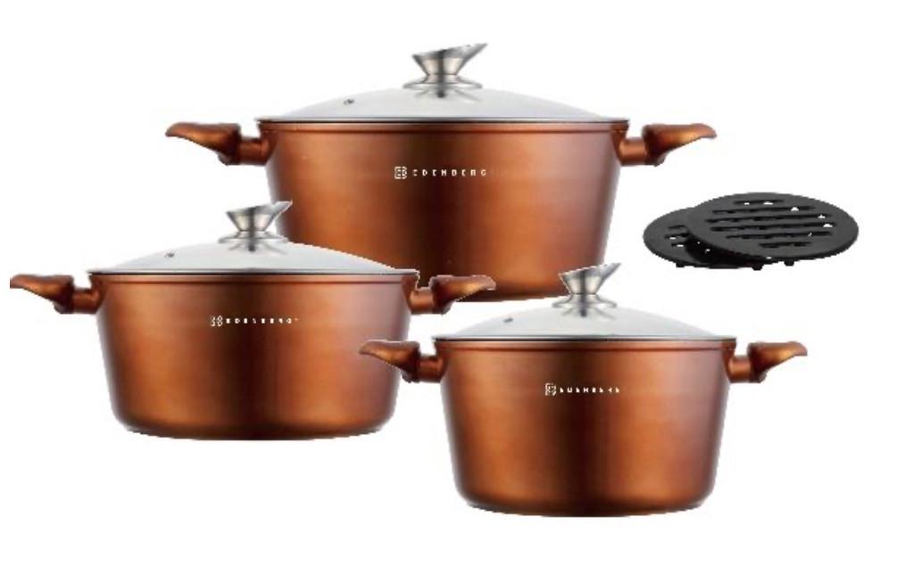 Набор кастрюль Edenber с мраморным покрытием 6 пр. (EB-7422) - фото 3