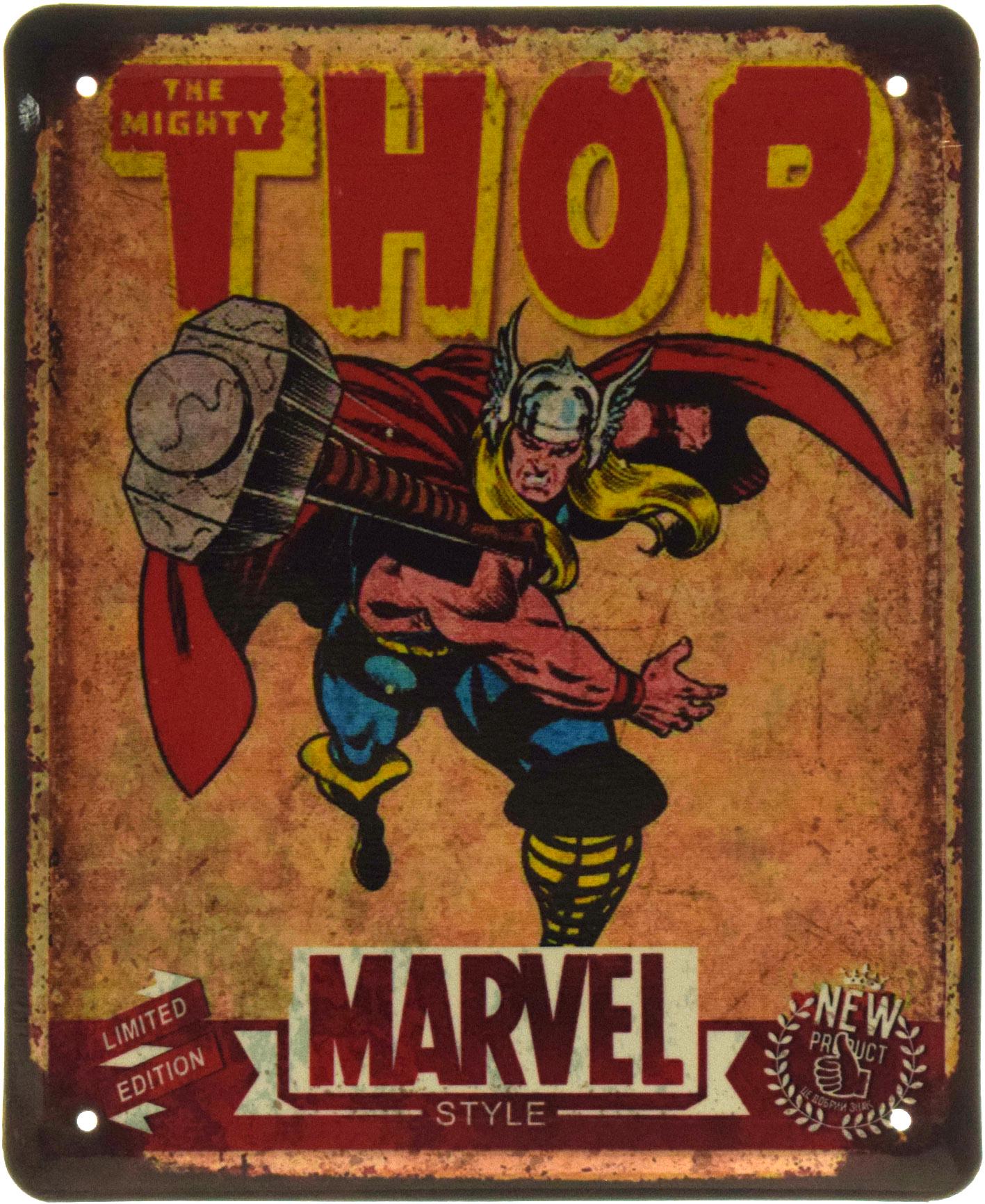 Табличка металева "The Mighty Thor" 18x22 см (ms-103577) Табличка металева "The Mighty Thor" 18x22 см (ms-103577)
