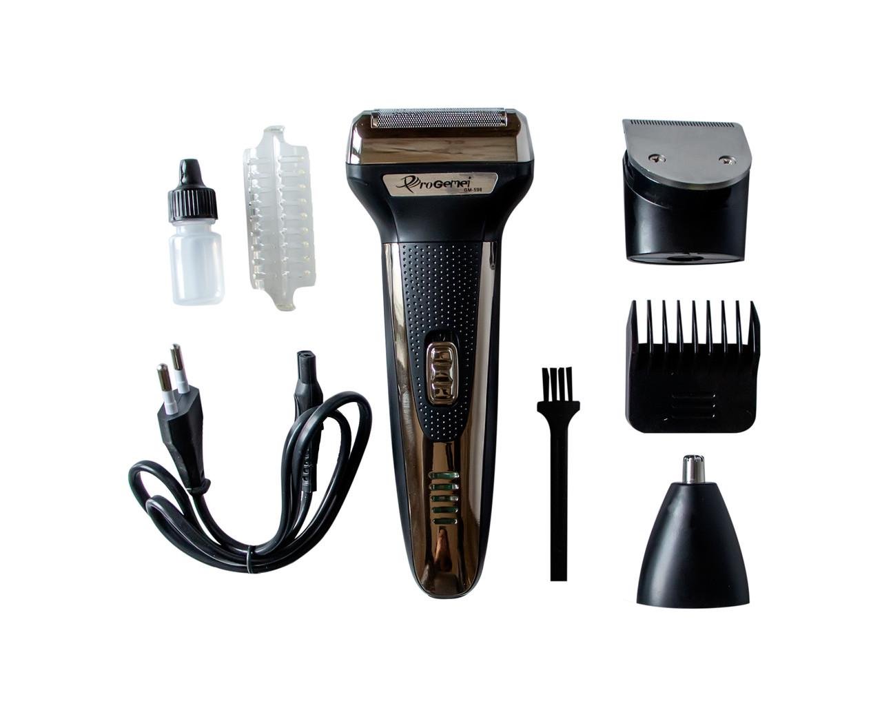 Электрическая мужская бритва для бороды Gemei 598 сеточная Черный