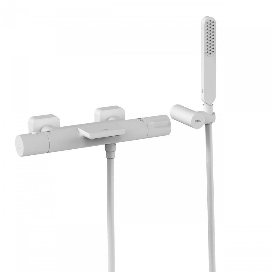 Смеситель для ванны Tres Loft 20017409BM с термостатом Белый (142270)