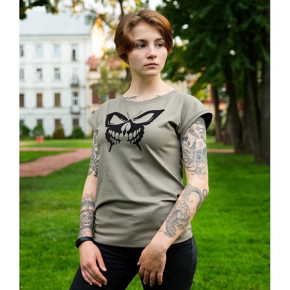 Футболка с вышивкой BATIAR Бабочка XL Хаки - фото 2 Футболка с вышивкой BATIAR Бабочка XL Хаки - фото 2