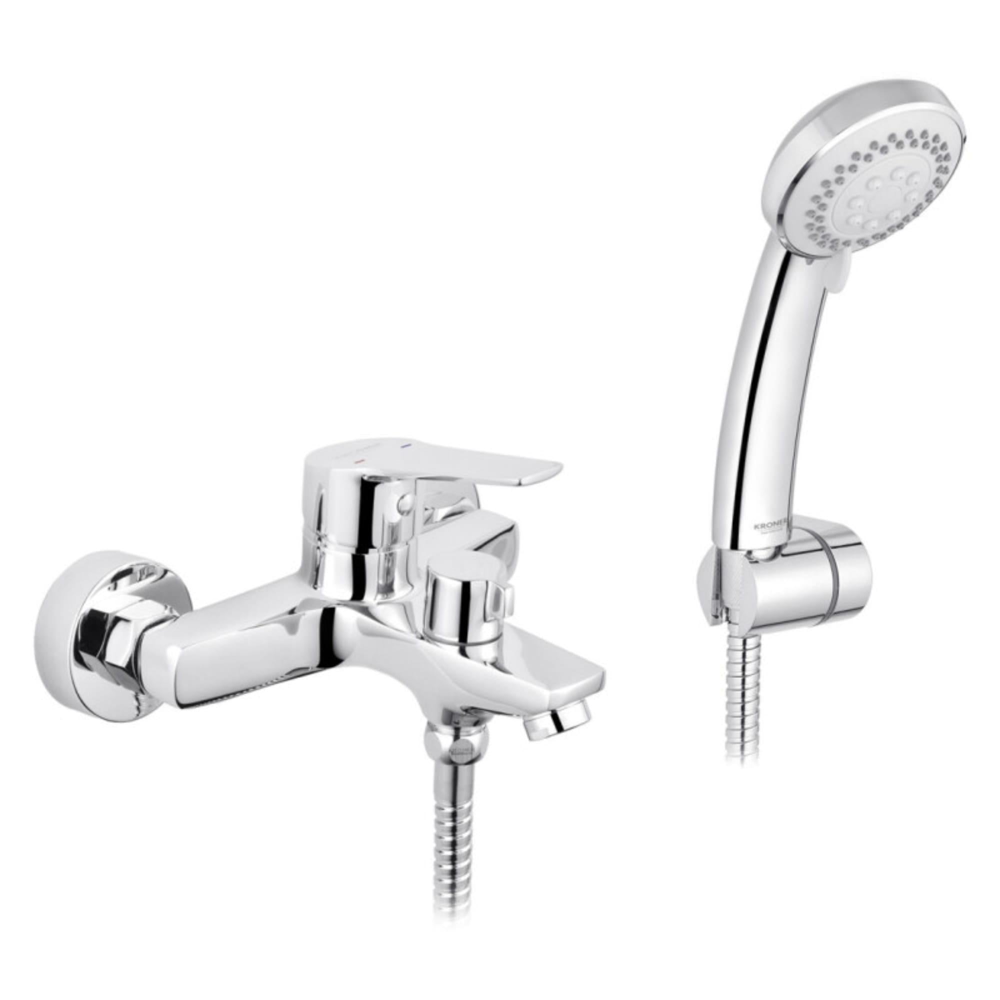 Смеситель для ванны Kroner KRP Hagen C060 однорычажный с ручной лейкой Хром (CV032255)