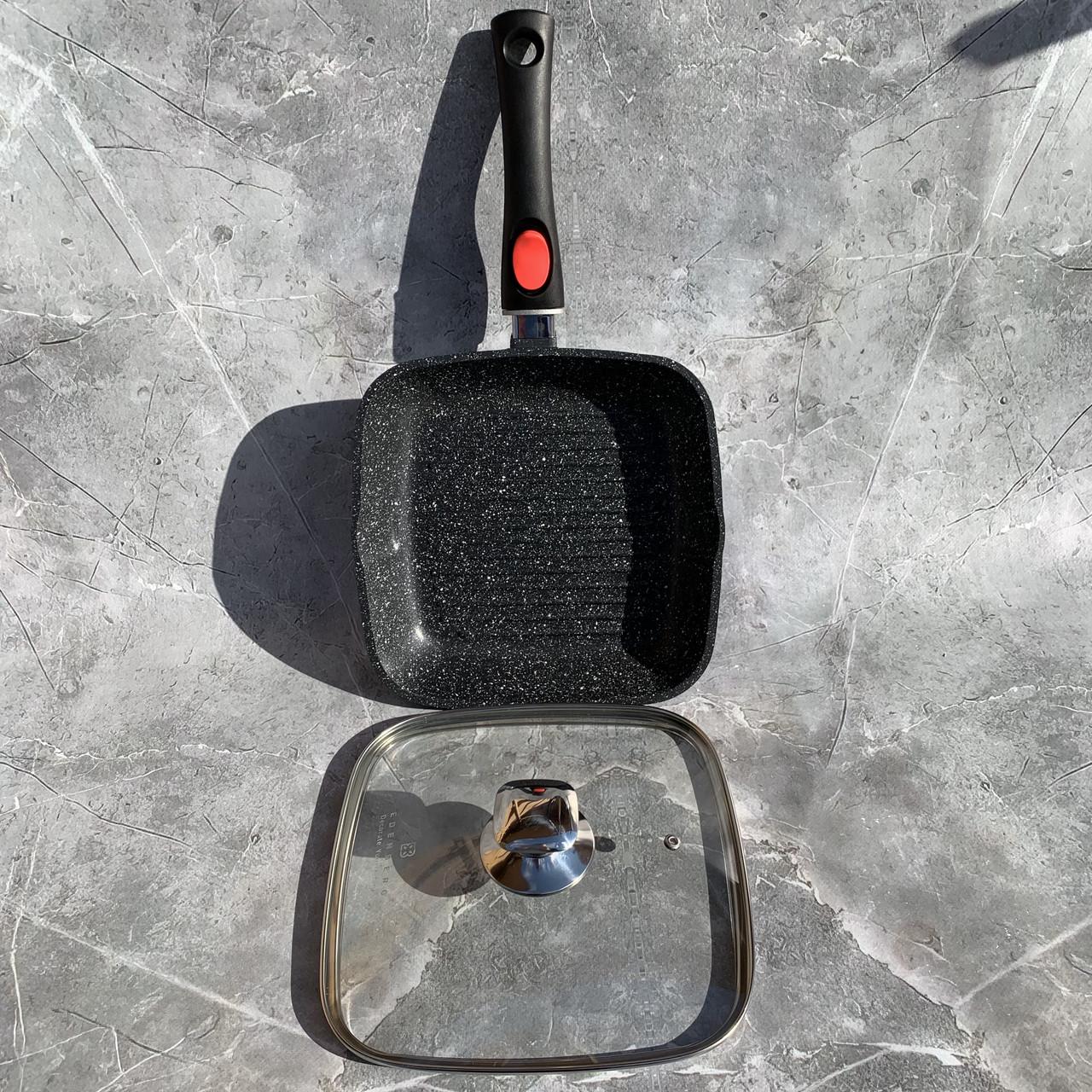 Сковорода-гриль зі знімною ручкою індукційне дно Edenberg EB-8129 мармурове антипригарне покриття 24 см (2530554850) - фото 7