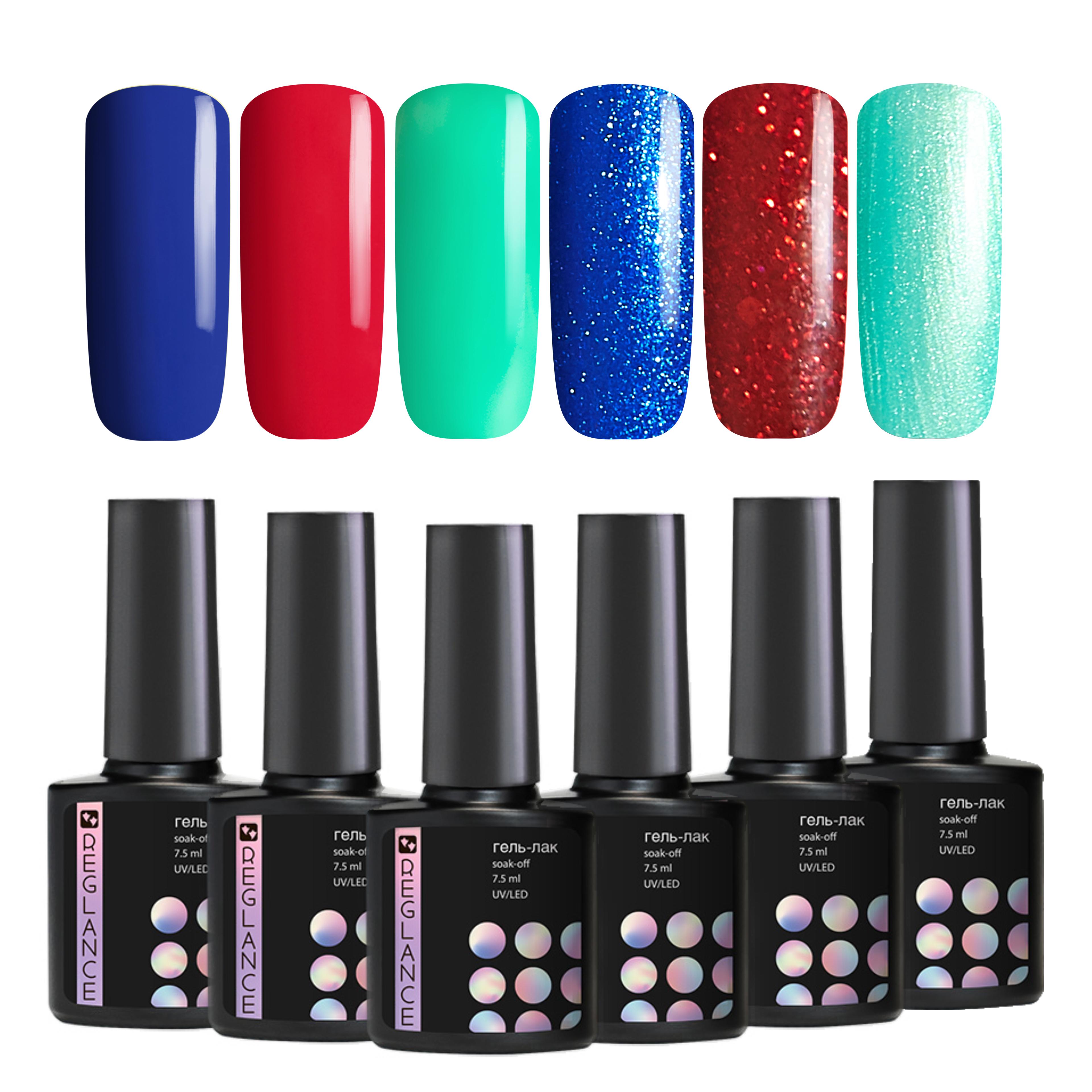 Набор гель-лаков Reglance Premium 7,5 мл 6 шт. Неоновый (30018) Набор гель-лаков Reglance Premium 7,5 мл 6 шт. Неоновый (30018)