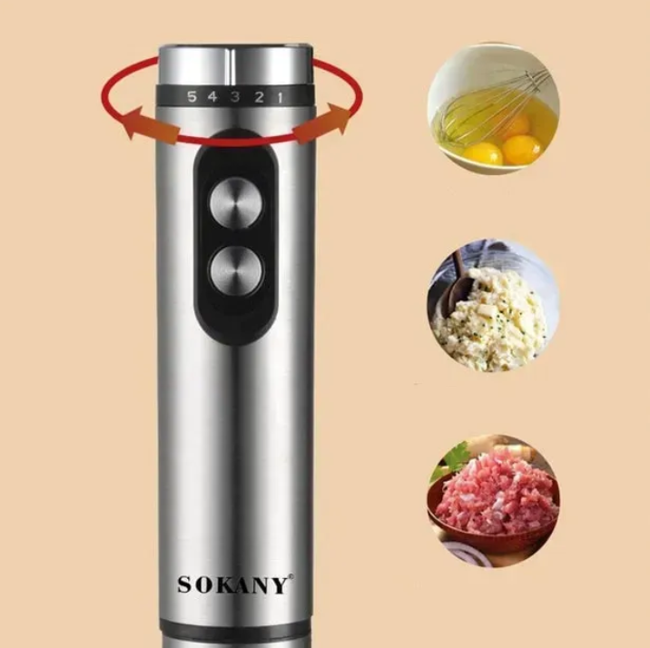 Блендер погружной SOKANY SK-02011 нержавеющая сталь 800 Вт (2777468596) - фото 4 Блендер погружной SOKANY SK-02011 нержавеющая сталь 800 Вт (2777468596) - фото 4