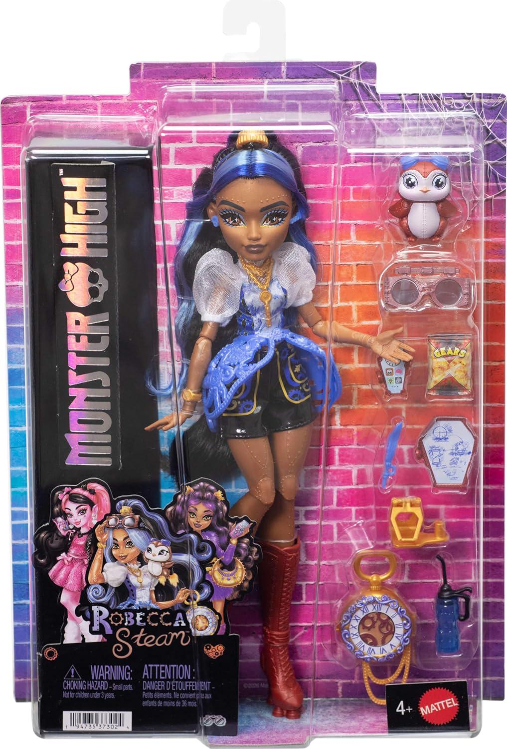 Кукла Monster High Robecca Steam with Pet Penguin Captain Penny (663232125)