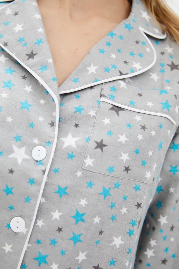 Пижамный костюм фланелевый Forly с брюками M Blue Stars (FL0010-58-69_M) - фото 6 Пижамный костюм фланелевый Forly с брюками M Blue Stars (FL0010-58-69_M) - фото 6