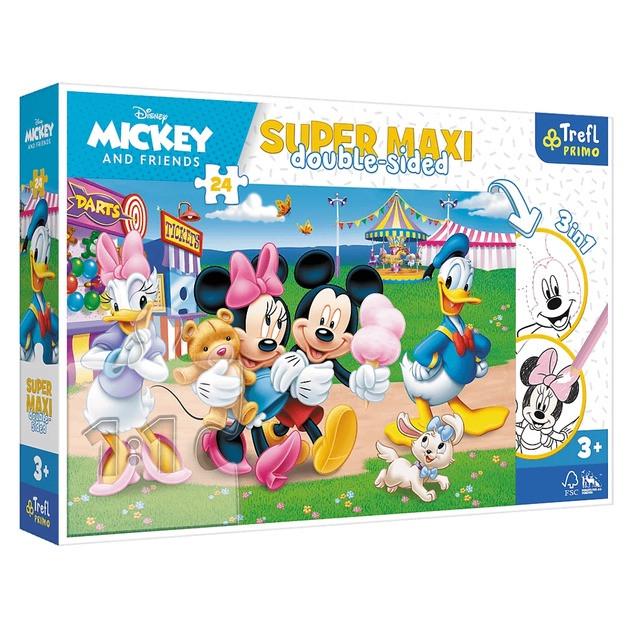 Пазли та розмальовка Trefl SUPER МАХІ Парк розваг Міккі Маус 24 ел. (5900511410051)