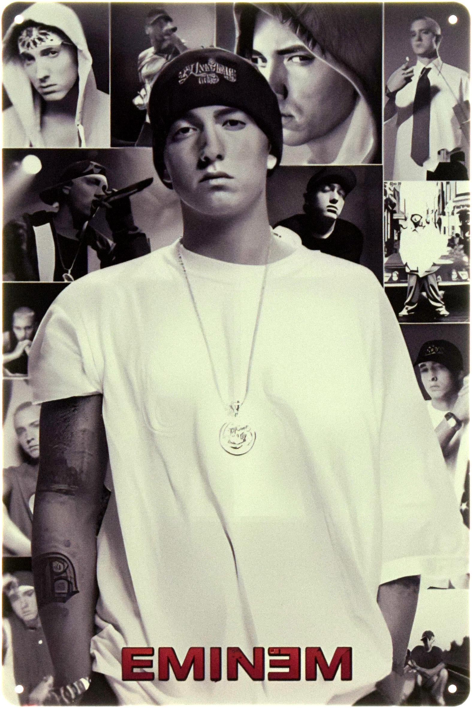 Табличка металлическая "Eminem Collage" 20x30 см (ms-104501)
