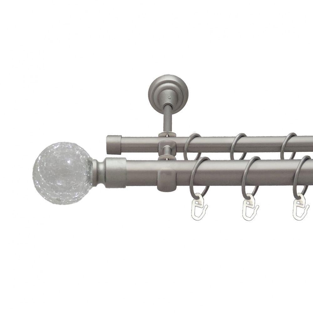 Карниз Orvit Сепия двухрядный гладкий 25/16 мм 200 см Сатин (6353192)