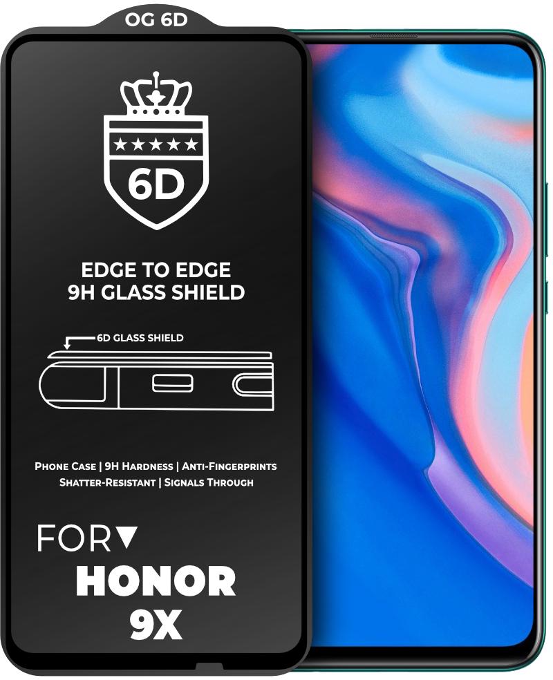 Защитное стекло 6D OG Crown Honor 9X Black (18990)