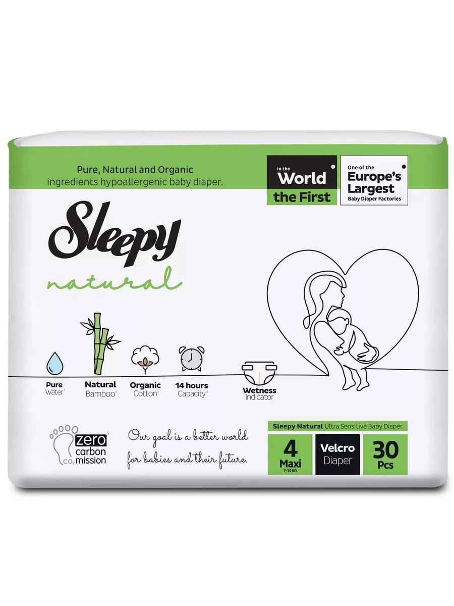 Підгузки дитячі Sleepy Natural maxi 4 7-14 кг 30 шт.