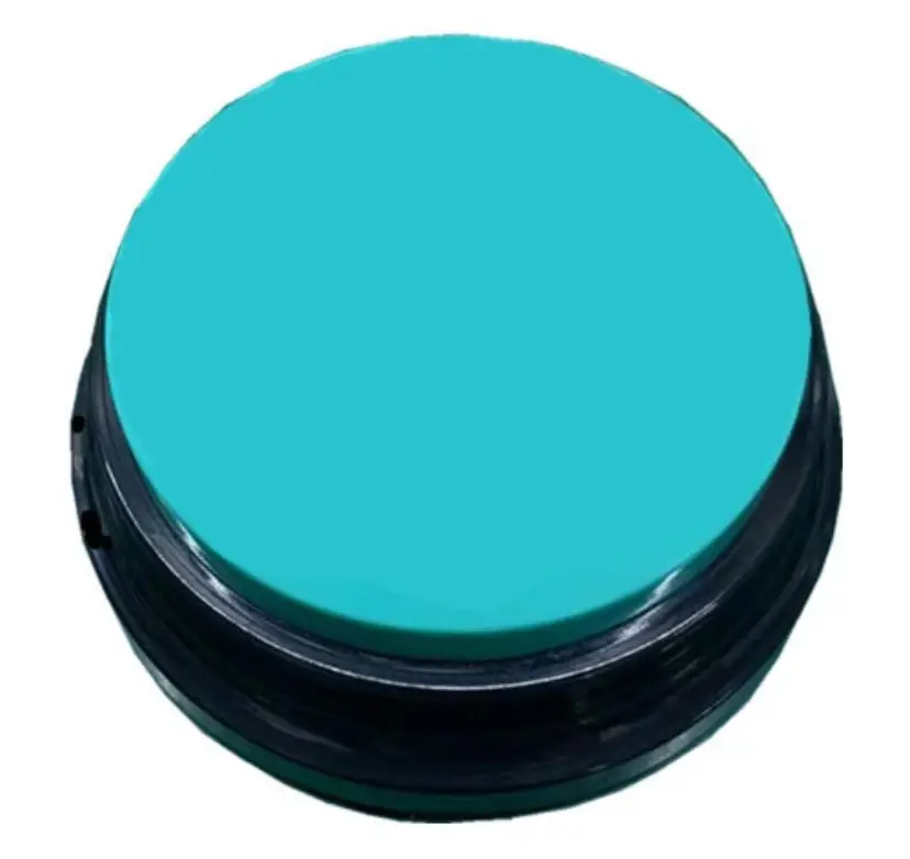 Звукова кнопка для собак та котів Pet Button з голосовою командою 9x4,5 см Бірюзовий (MK001050) - фото 1