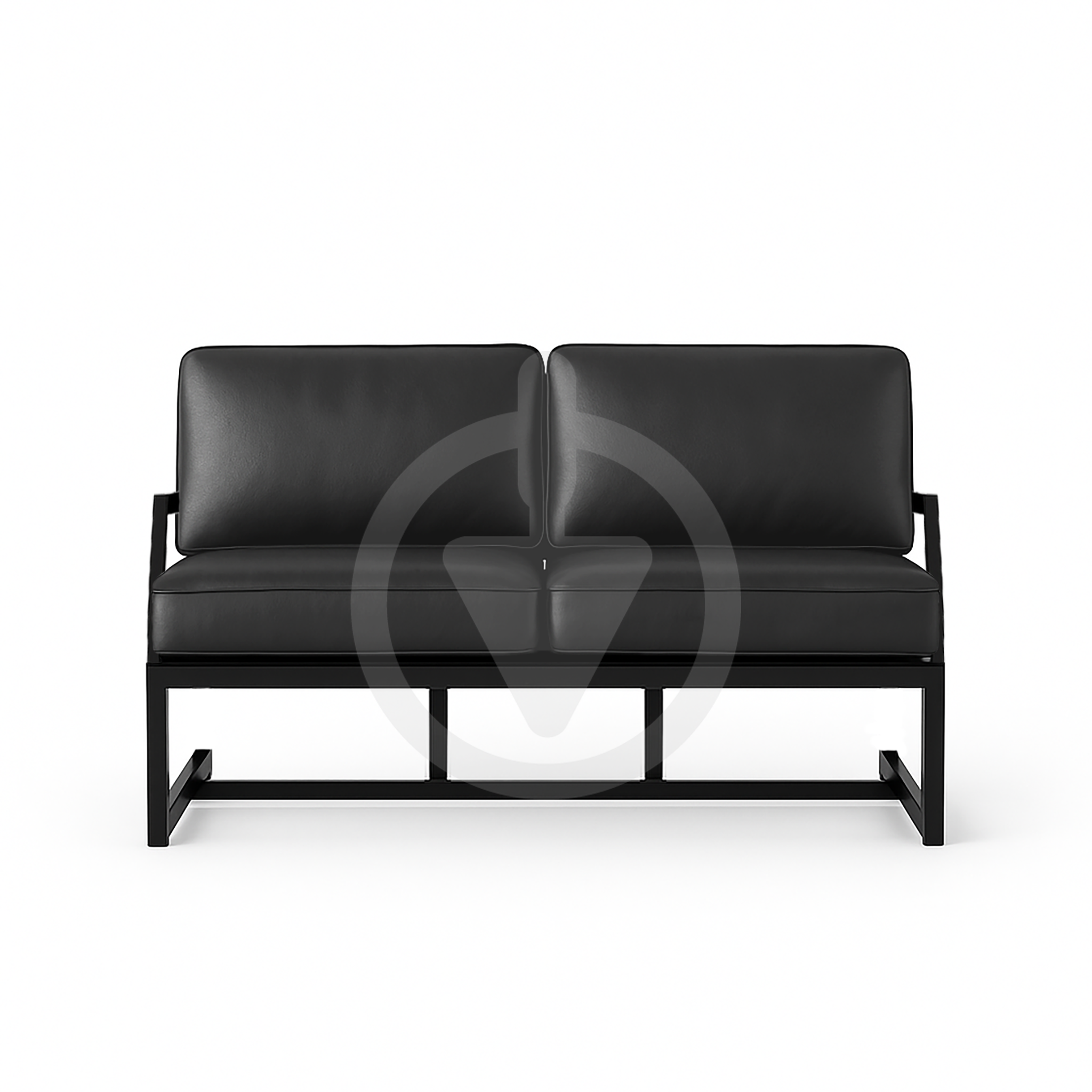 Диван металлический AVVS Атлас с подлокотниками лофт экокожа 156 см Темно-серый - фото 2