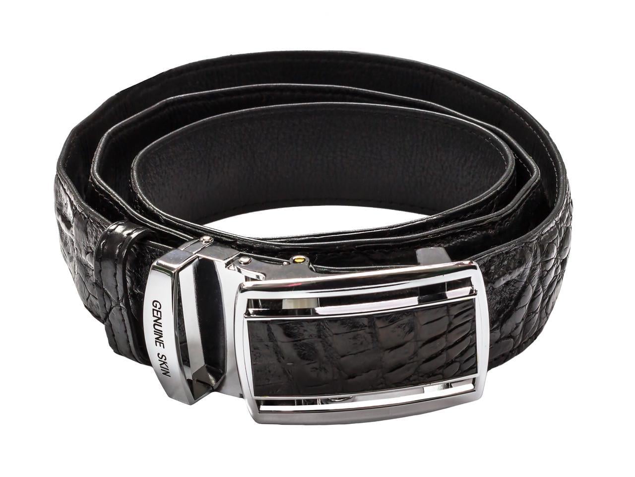 Ремень из кожи крокодила Ekzotic Leather Черный (crb07)