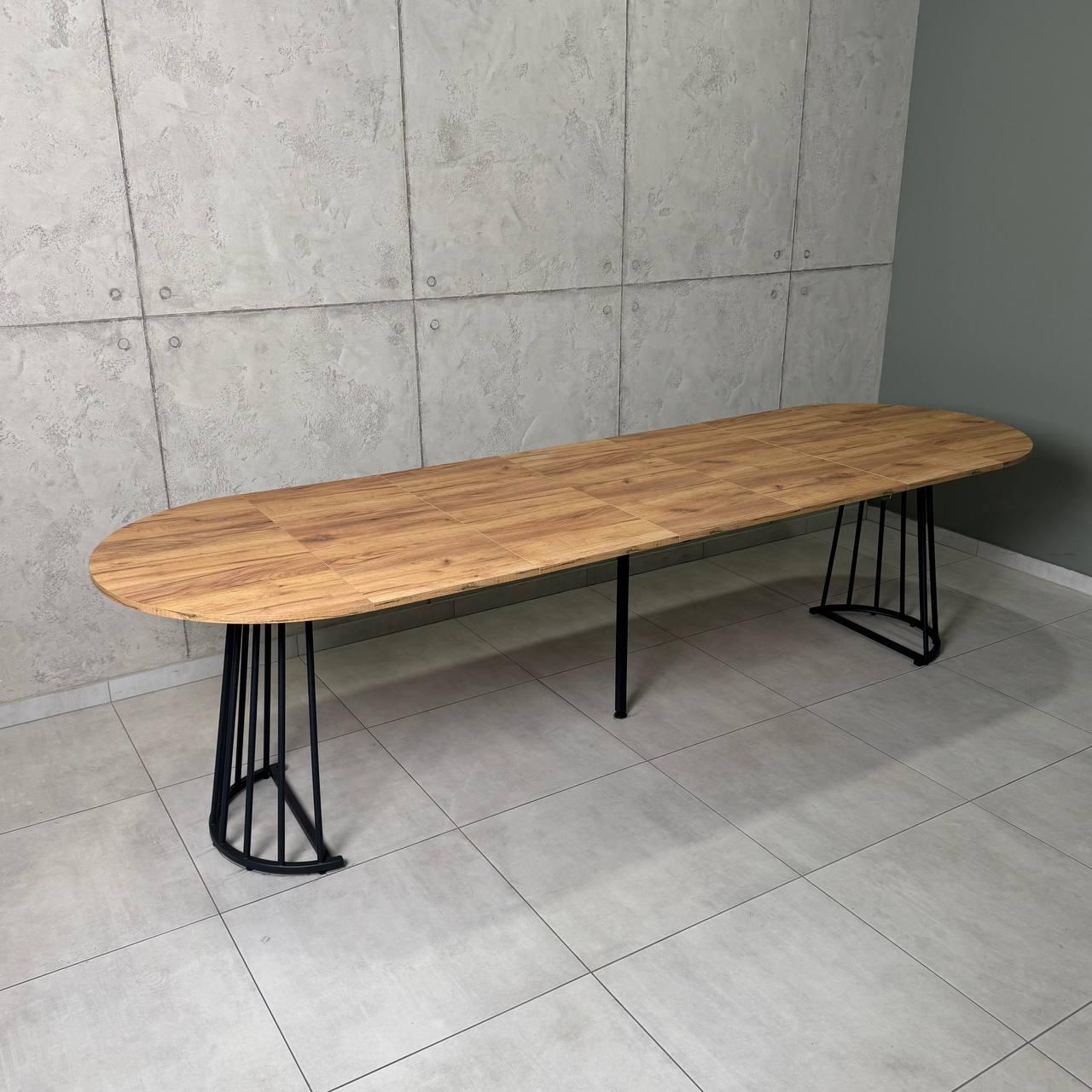 Стол кухонный раздвижной круглый Grace 2,9 м УТП028007 Loft Дуб Крафт золотой/Черный мат - фото 1 Стол кухонный раздвижной круглый Grace 2,9 м УТП028007 Loft Дуб Крафт золотой/Черный мат - фото 1