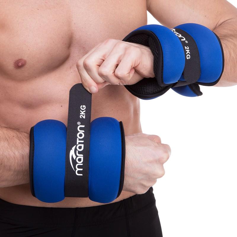 Утяжелители-манжеты для рук и ног Maraton Pro 2х2 кг Синий/Серый (FI-3123-4) - фото 6