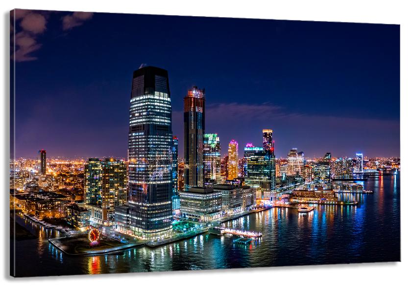 Картина на полотні у вітальню/спальню Нічне місто 60х100 см (MLP_326)