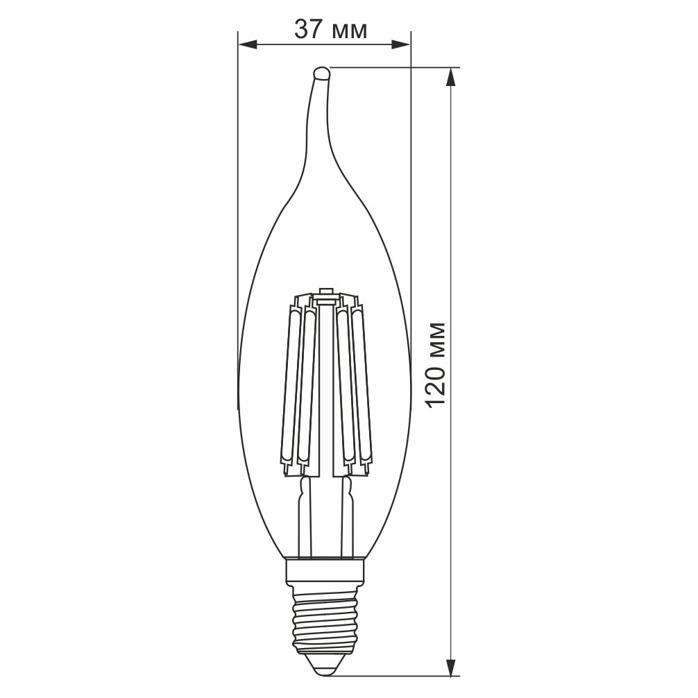 Лампа світлодіодна Videx Filament C37FtA 6 Вт E14 2200K Бронза (VL-C37FtA-06142) - фото 2