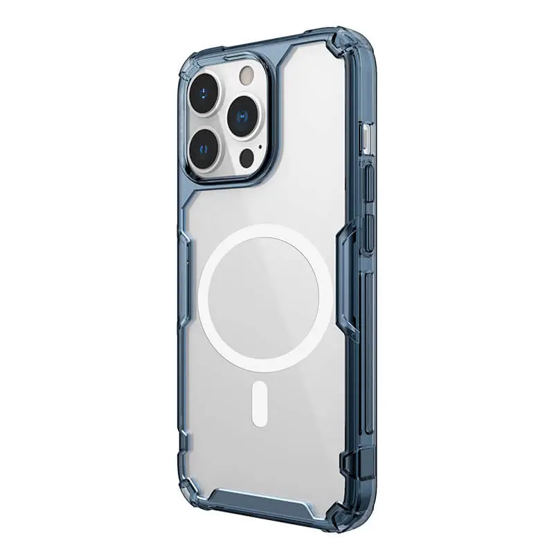 TPU чехол Nillkin Nature Pro Magnetic для Apple iPhone 15 Pro Max (6.7") Синий | Прозрачный - фото 3